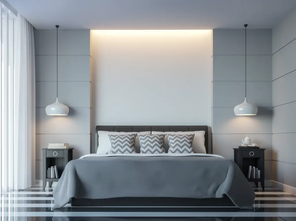 Grey and White Modern Bedroom Design [flickr]