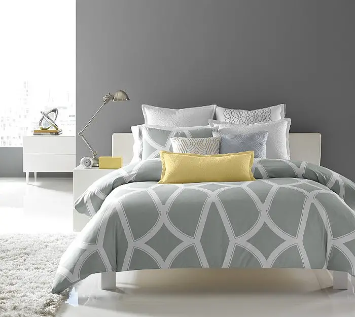 Grey and Yellow Bedroom By decoist.com
