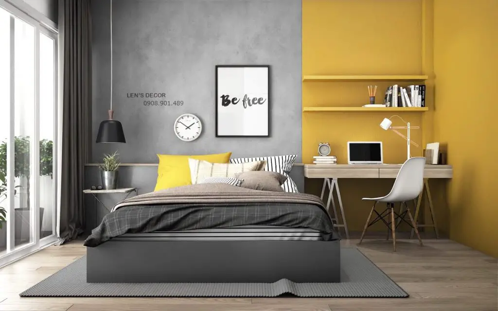 Yellow and Grey Bedroom By amarelogiallo.blogspot.com